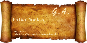 Galba Anetta névjegykártya